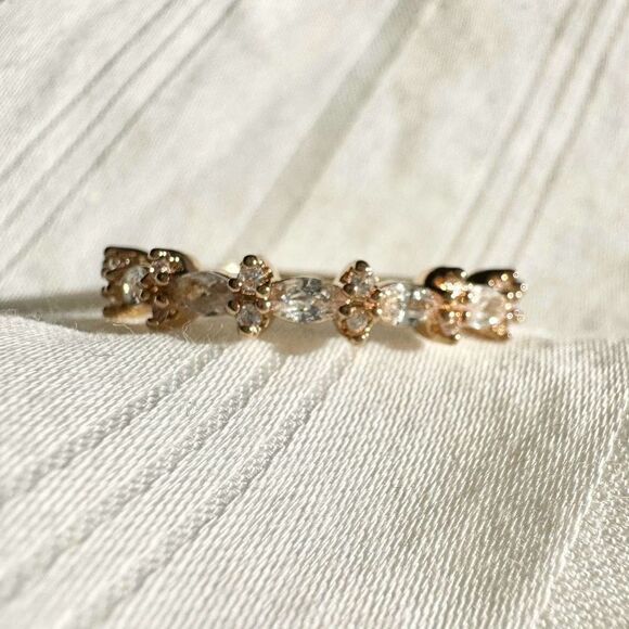 No Brand Jewelry - Cubic Zirconia Gold marquee and round cut band size 8